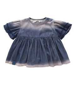 Расклешенное платье, рукава с рюшами длиной до локтя для новрожденных OMAMImini, синий
