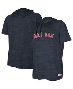Пуловер с короткими рукавами и капюшоном с короткими рукавами и регланами для больших мальчиков и девочек Heather Navy Boston Red Sox Stitches, синий