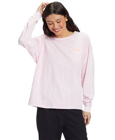 Размерная футболка с длинными рукавами и волнистым узором Daze Roxy, розовый