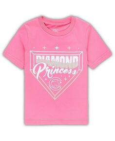 Розовая футболка Chicago Cubs Diamond Princess для девочек для малышей Outerstuff, розовый