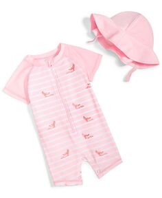 Рашгард и шапка-русалка для маленьких девочек, комплект из 2 предметов First Impressions, розовый