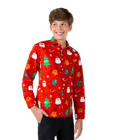 Рубашка с длинными рукавами и рождественским праздником для больших мальчиков OppoSuits, мультиколор