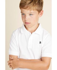 Рубашка-поло из пике с короткими рукавами для больших мальчиков Brooks Brothers, белый