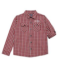 Рубашка из тканого поплина с вышитым логотипом для мальчиков Big Boys GUESS, красный