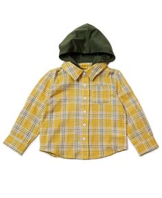 Рубашка на пуговицах в клетку для мальчиков Austin со съемным капюшоном Thoughtfully Hooded, желтый