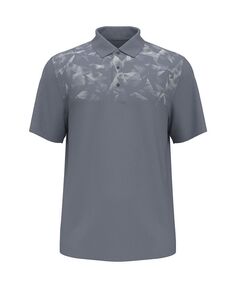 Рубашка поло с короткими рукавами для больших мальчиков с абстрактным омбре и геопринтом PGA TOUR, серый