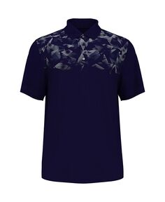 Рубашка поло с короткими рукавами для больших мальчиков с абстрактным омбре и геопринтом PGA TOUR, синий