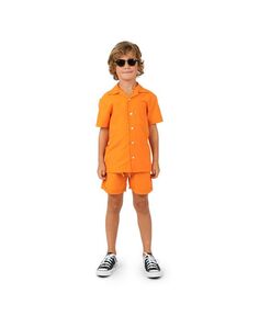 Рубашка и шорты для новорожденных и маленьких мальчиков, комплект из 2 предметов OppoSuits, оранжевый