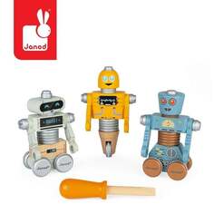 Janod, деревянные роботы-сборщики с отверткой, Brico&apos;kids
