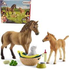 Schleich, статуэтка, Zest Piel Quarter Horse + жеребенок