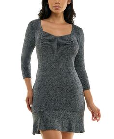 Платье-свитер с вырезом сердечком и оборками на подоле для юниоров BCX, серебро