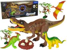 Набор Динозавров Тираннозавр Рекс Деревья Аксессуары Звуковые Светильники Lean Toys