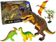 Набор динозавров, тираннозавр рекс, аксессуары, звуковое освещение Lean Toys