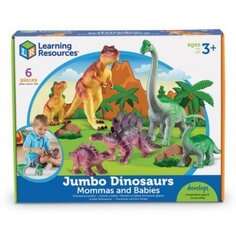 Обучающие ресурсы, Набор коллекционных фигурок, Мамы и дети, Динозавры, набор из 6 шт. Learning Resources