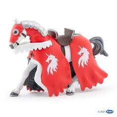 Папо, Коллекционная фигурка, 39781 Конь Красного рыцаря с копьем 14,5х5х10см Papo