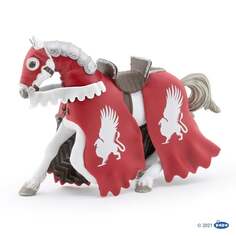 Папо, Коллекционная фигурка, 39955 Лошадь Грифона Рыцаря красная 14х5х10см Papo