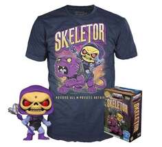 Скелетор, наклейка: Walmart, Battle Armor, GITD) Поп + футболка - Повелители вселенной - Funko POP