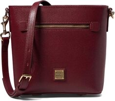 Маленькая сумка через плечо Saffiano II на молнии Dooney &amp; Bourke, цвет Cranberry