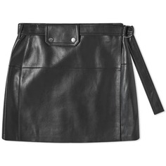 Юбка мини Nanushka Susan Leather Look, черный