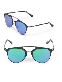 Зеркальные солнцезащитные очки-авиаторы 52MM Aqs, цвет Black Green