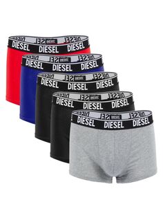 Комплект из 5 трусов-боксеров с логотипом Diesel, цвет Red Grey