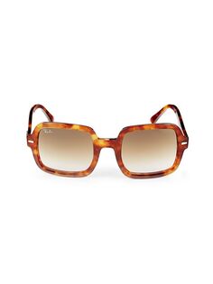 Квадратные солнцезащитные очки 53MM Ray-Ban, цвет Red Havana