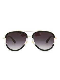 Солнцезащитные очки-авиаторы 57MM Gucci, цвет Black Gold