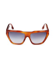 Квадратные солнцезащитные очки «кошачий глаз» 55 мм Victoria Beckham, цвет Red Havana