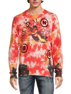 Толстовка с круглым вырезом Revival Tie Dye Prps, цвет Red Mult