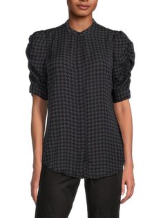 Блузка с пышными рукавами Laundry By Shelli Segal, цвет Black Grey