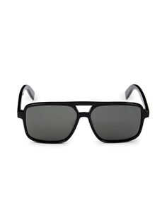 Квадратные солнцезащитные очки 58MM Saint Laurent, цвет Black Grey