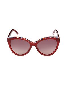 Солнцезащитные очки «кошачий глаз» 57MM Missoni, цвет Red Multi