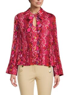 Плиссированная блузка Eve с цветочным принтом Derek Lam 10 Crosby, цвет Red Multi