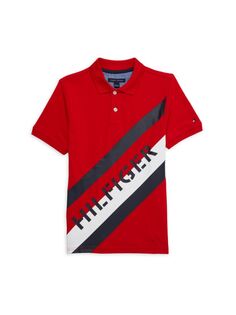 Футболка-поло с графическим логотипом для мальчиков Tommy Hilfiger, цвет Red Multi