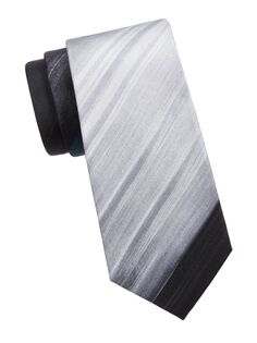Полосатый шелковый галстук с эффектом омбре Brioni, антрацит