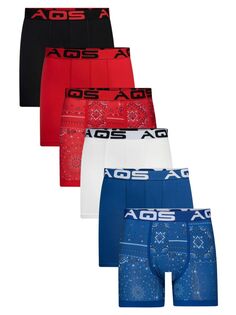 Набор из 6 трусов-боксеров-бандан в ассортименте Aqs, цвет Red Multi