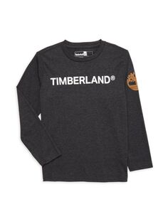 Футболка с логотипом для мальчиков Timberland, цвет Black Heather