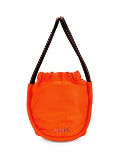 Твердая сумка через плечо с верхом Ganni, оранжевый