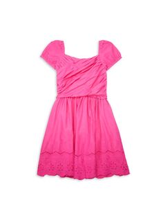 Плиссированное платье А-силуэта с люверсами для девочек Bcbgirls, цвет Rose