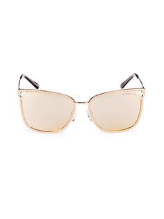 Солнцезащитные очки «кошачий глаз» с украшением 57MM Michael Kors, цвет Rose Gold