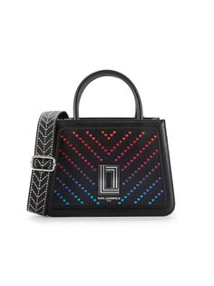 Кожаная сумка с вышивкой и верхней ручкой Karl Lagerfeld Paris, цвет Black Ombre