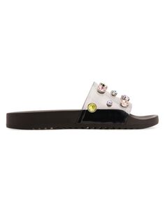 шлепанцы Dina с украшением Sophia Webster, цвет Black Multicolor