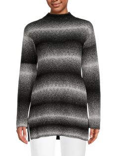Полосатый свитер с эффектом омбре Ellen Tracy, цвет Black Ombre