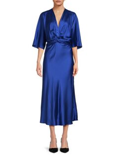 Атласное платье-миди с переплетением Renee C., цвет Royal Blue