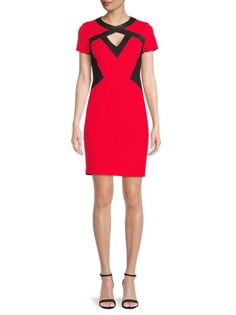 Трикотажное платье-футляр с понте Focus By Shani, цвет Black Red