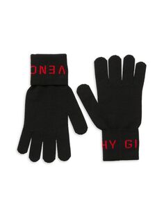 Шерстяные перчатки с логотипом Givenchy, цвет Black Red