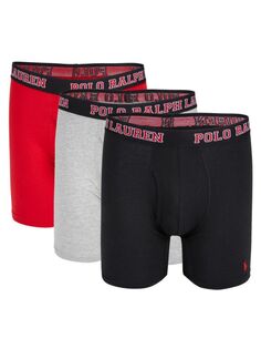 Комплект из трех сетчатых боксеров с логотипом Polo Ralph Lauren, цвет Black Red