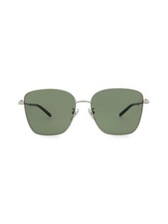 Квадратные солнцезащитные очки 59MM Balenciaga, цвет Ruthenium Green
