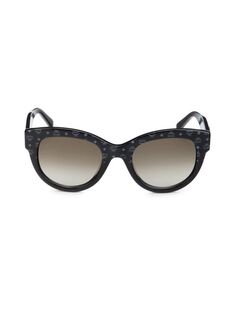 Солнцезащитные очки «кошачий глаз» с логотипом, 53 мм Mcm, цвет Black Vise