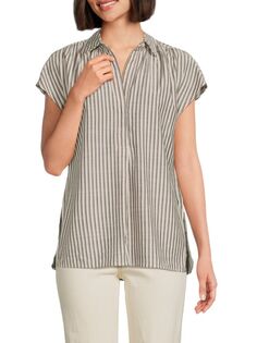 Полосатая блузка Max Studio, цвет Black Stripe
